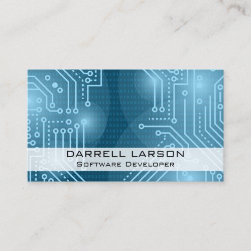 Circuit Board  Binary Code Business Card