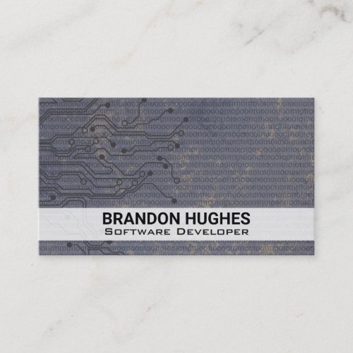 Circuit Board  Binary Code Business Card