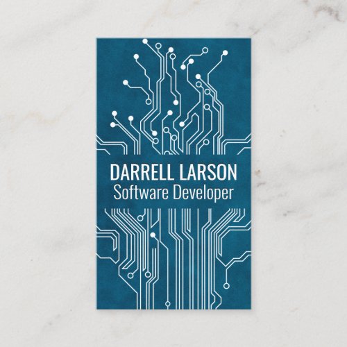 Circuit Board Blue Texture Background Business Card