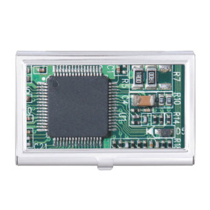 Circuit board business card holder