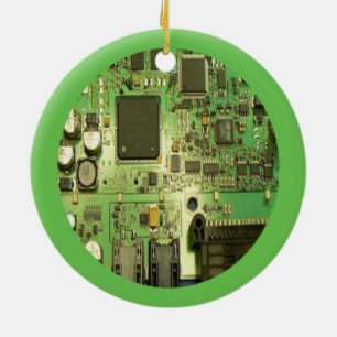 Circuit Board Ceramic Ornament
