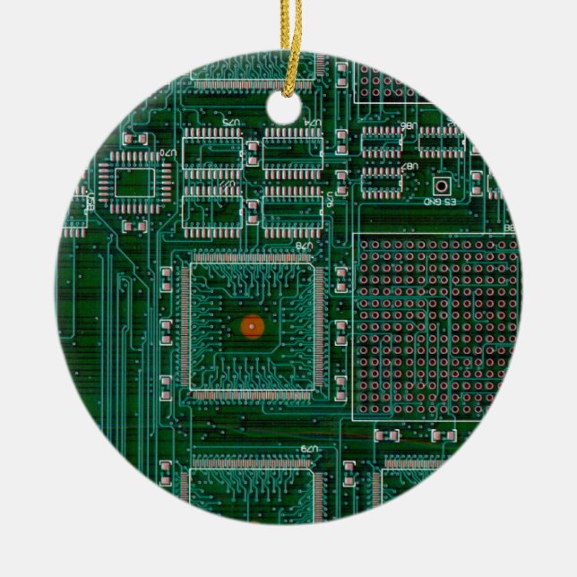 Circuit Board Ceramic Ornament (Front)