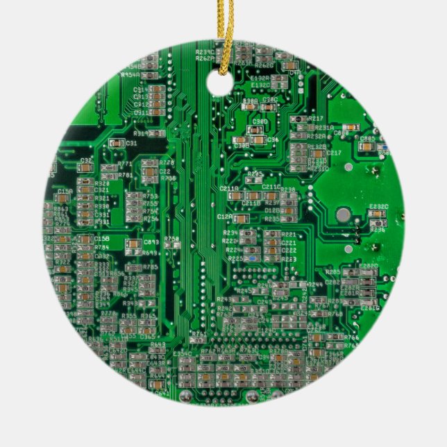 Circuit Board Ceramic Ornament (Front)