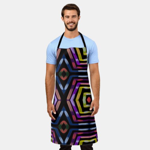 Circuit Board Colorful Futuristic Neon Apron
