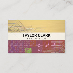 Circuit Board Component Technician   Binary Code Business Card