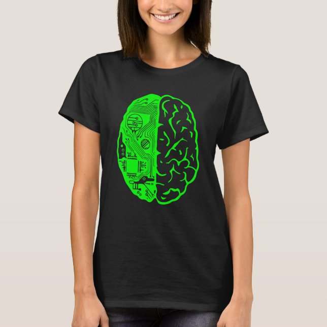 Circuit Board Computer & Brain Ai Learning & Techn T-Shirt (Front)