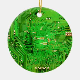 Circuit Board Design Ceramic Ornament