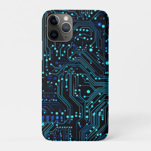 Circuit Board design illustration Cushion iPhone 11 Pro Case