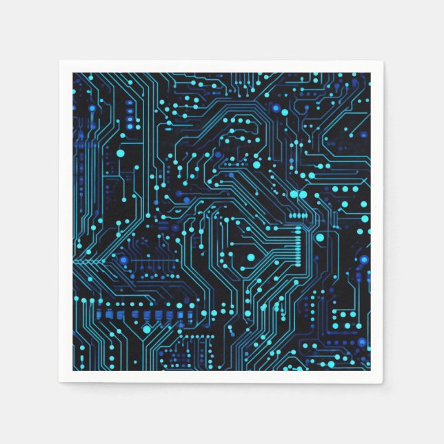 Circuit Board design illustration Cushion Napkins (Front)