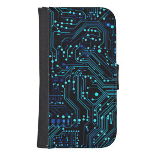 Circuit Board design illustration Cushion Galaxy S4 Wallet Case