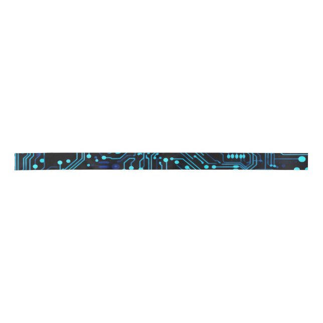 Circuit Board design illustration Cushion Satin Ribbon (Front)