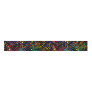 Circuit Board design illustration Grosgrain Ribbon