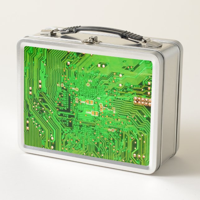 Circuit Board Design Metal Lunch Box (Front)