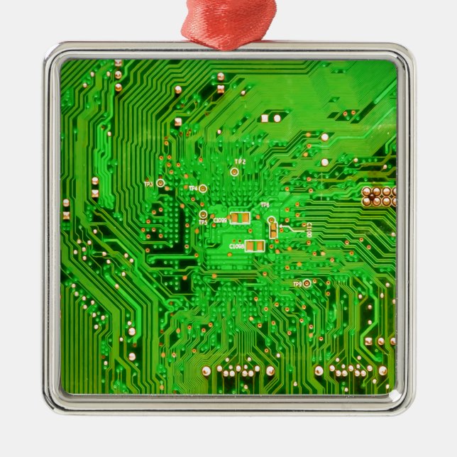 Circuit Board Design Metal Ornament (Front)