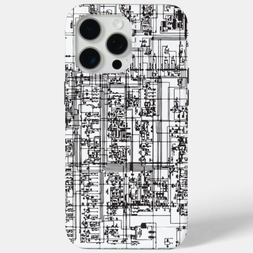 Circuit Board Diagram Electronic Schematic Printed iPhone 15 Pro Max Case