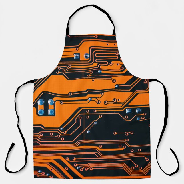 Circuit board. Electronic computer hardware techno Apron (Front)