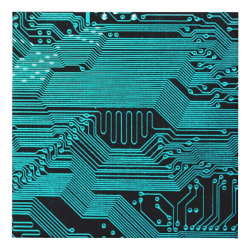 Circuit board Electronic computer hardware techno Faux Canvas Print