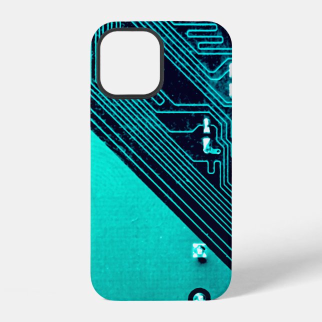 Circuit board. Electronic computer hardware techno Iphone Case (Back)