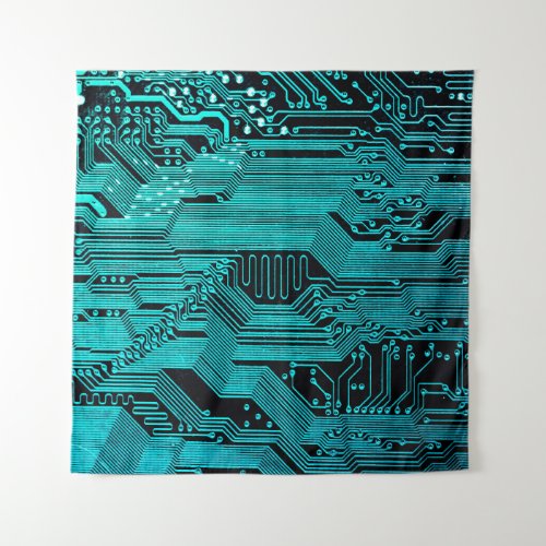 Circuit board Electronic computer hardware techno Tapestry