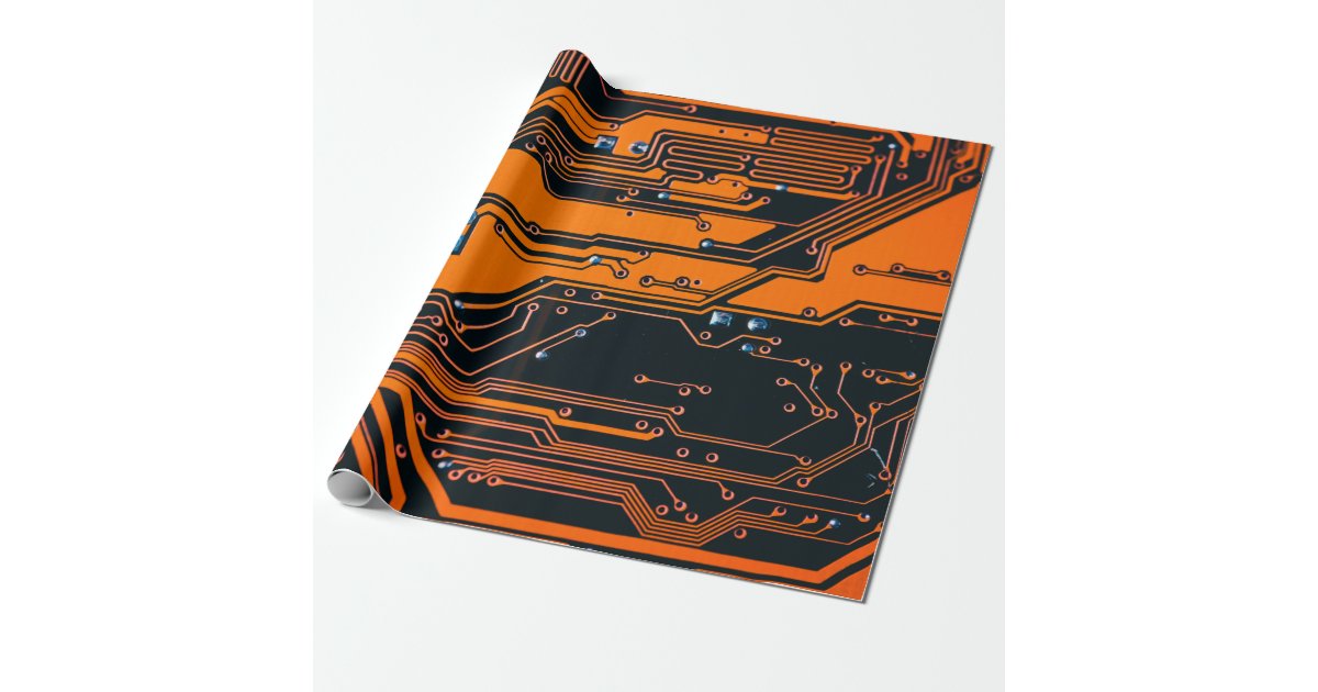 Wrapping Paper Electrical Circuit board. Electronic computer hardware techno Wrapping Paper | Zazzle