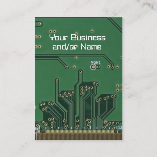 Circuit board geek business card (Front)
