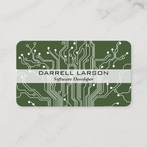Circuit Board Green Black Business Card