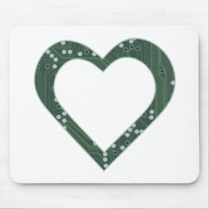 Circuit board Heart Mouse Pad