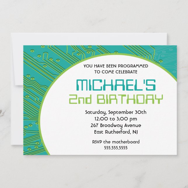 Circuit Board Invitation (Front)