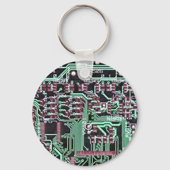 Circuit Board Keychain by zortmeister at Zazzle