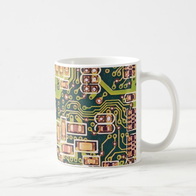 Circuit Board Macro Photo Coffee Mug (Right)