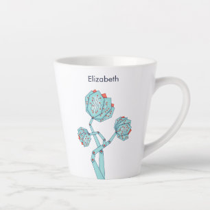 Circuit Board Mechanical Flowers Geek Girl Name Latte Mug