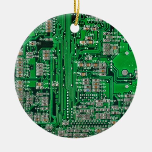 Circuit Board Painting Ceramic Ornament