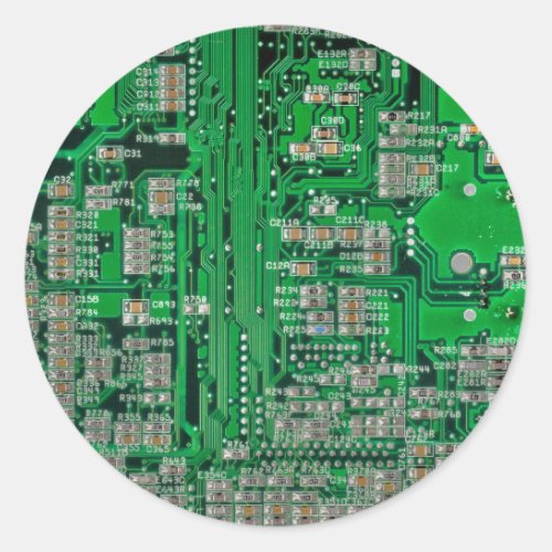 Circuit Board Painting Classic Round Sticker