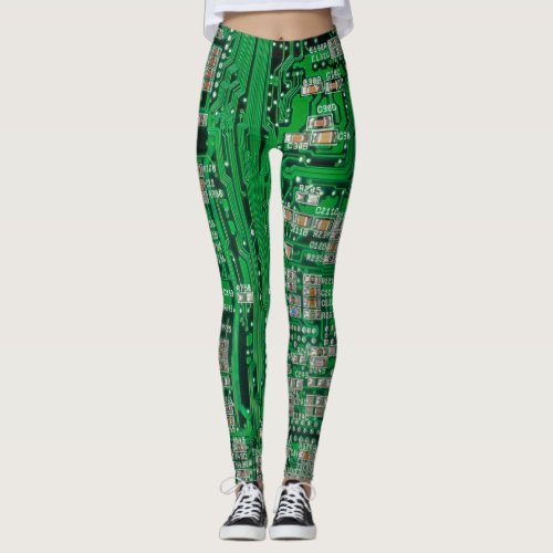 Circuit Board Painting Leggings