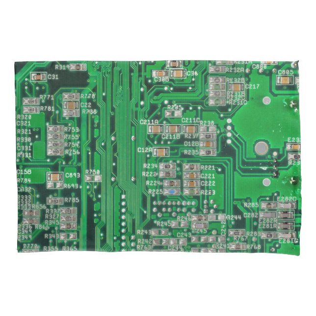 Circuit Board Painting Pillow Case (Front)