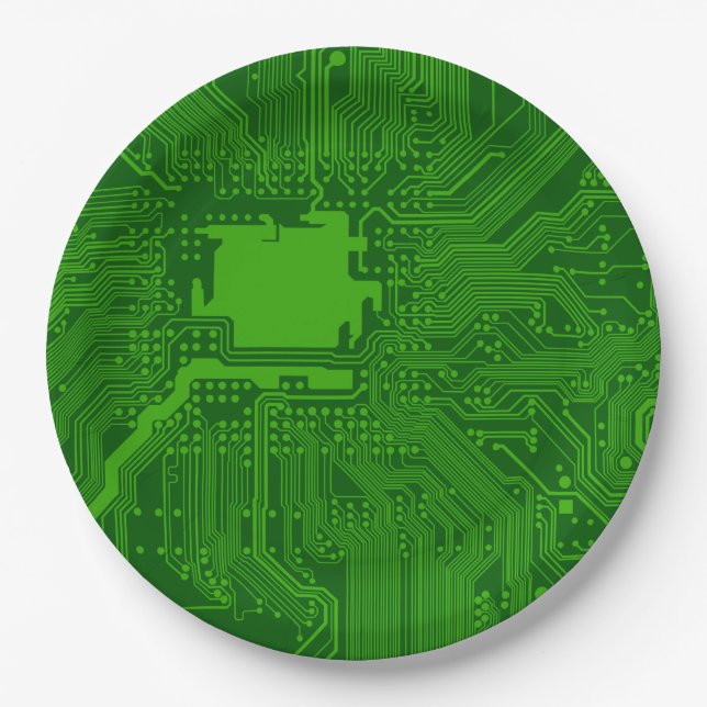 Circuit Board Paper Plates (Front)