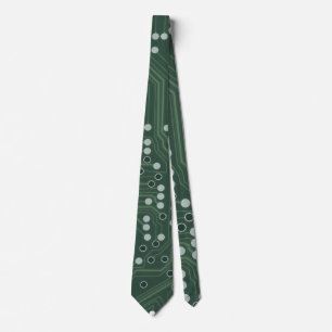 Circuit Board Pattern Background Pattern Art Neck Tie