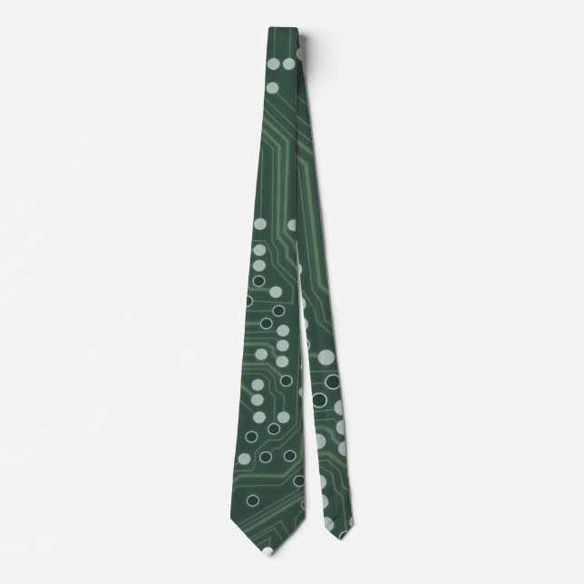 Circuit Board Pattern Background Pattern Art Neck Tie (Front)