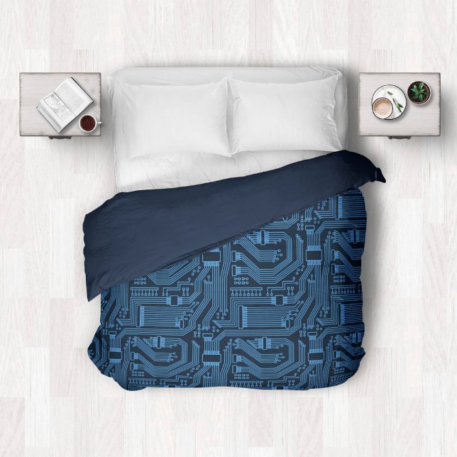 Circuit Board Pattern Blue ID245 Duvet Cover (Creator Uploaded)