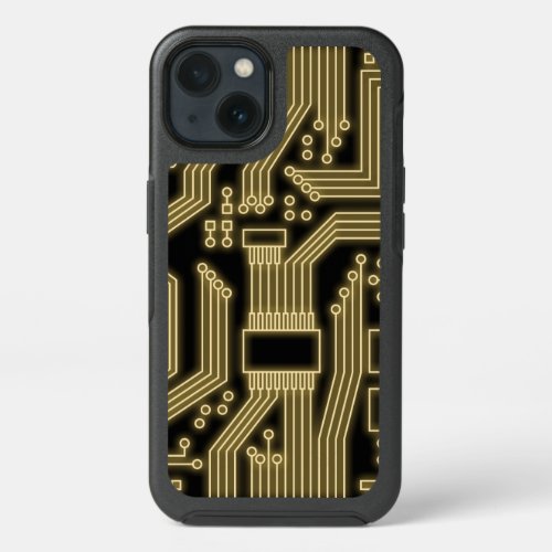 Circuit Board Pattern Gold ID245 iPhone 13 Case