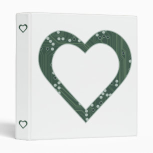Circuit board Pattern Heart 3 Ring Binder