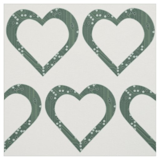 Circuit board Pattern Heart Fabric