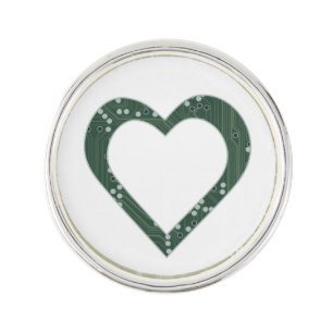 Circuit board Pattern Heart Lapel Pin