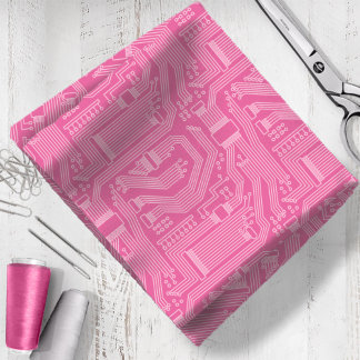 Circuit Board Pattern Pink ID245 Fabric
