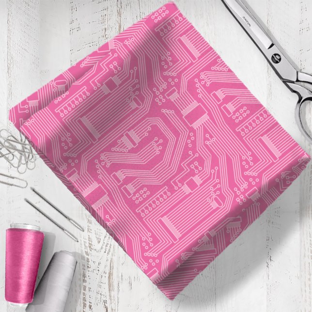 Circuit Board Pattern Pink ID245 Fabric (Creator Uploaded)