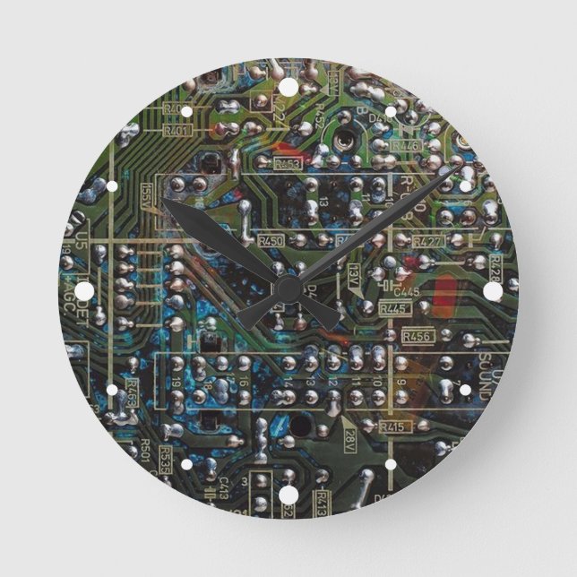 Circuit Board Round Clock (Front)