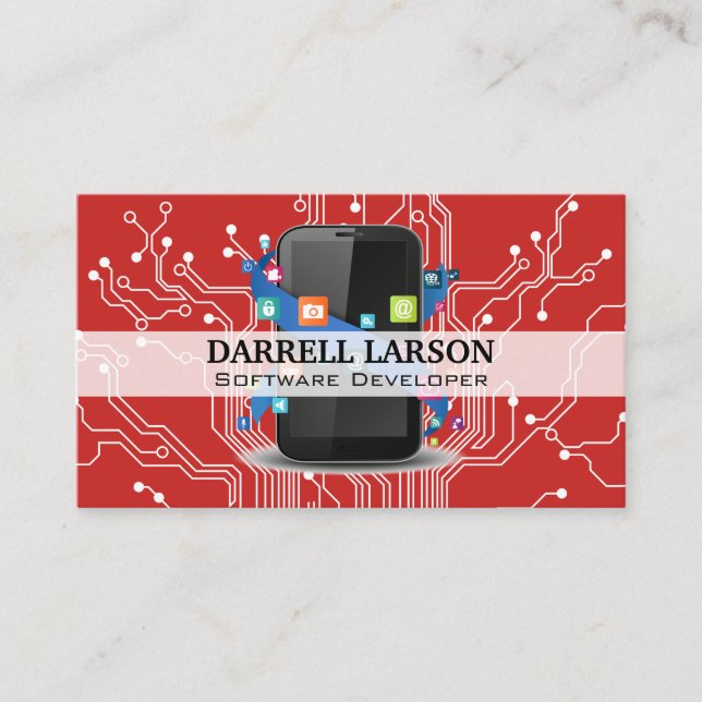 Circuit Board | Smart Phone and Apps Business Card (Front)