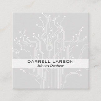 Circuit Board Square Business Card