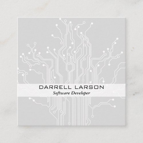 Circuit Board Square Business Card