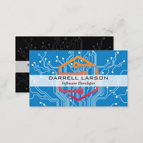 Circuit Board  Tech Logo Business Card